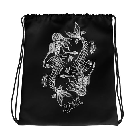 Curious Kraken Drawstring Bag