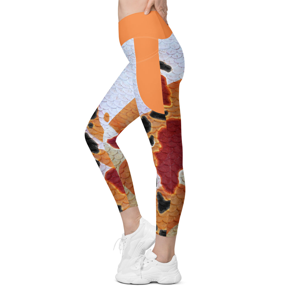 Classic Koi Cross Waist Leggings with Pockets