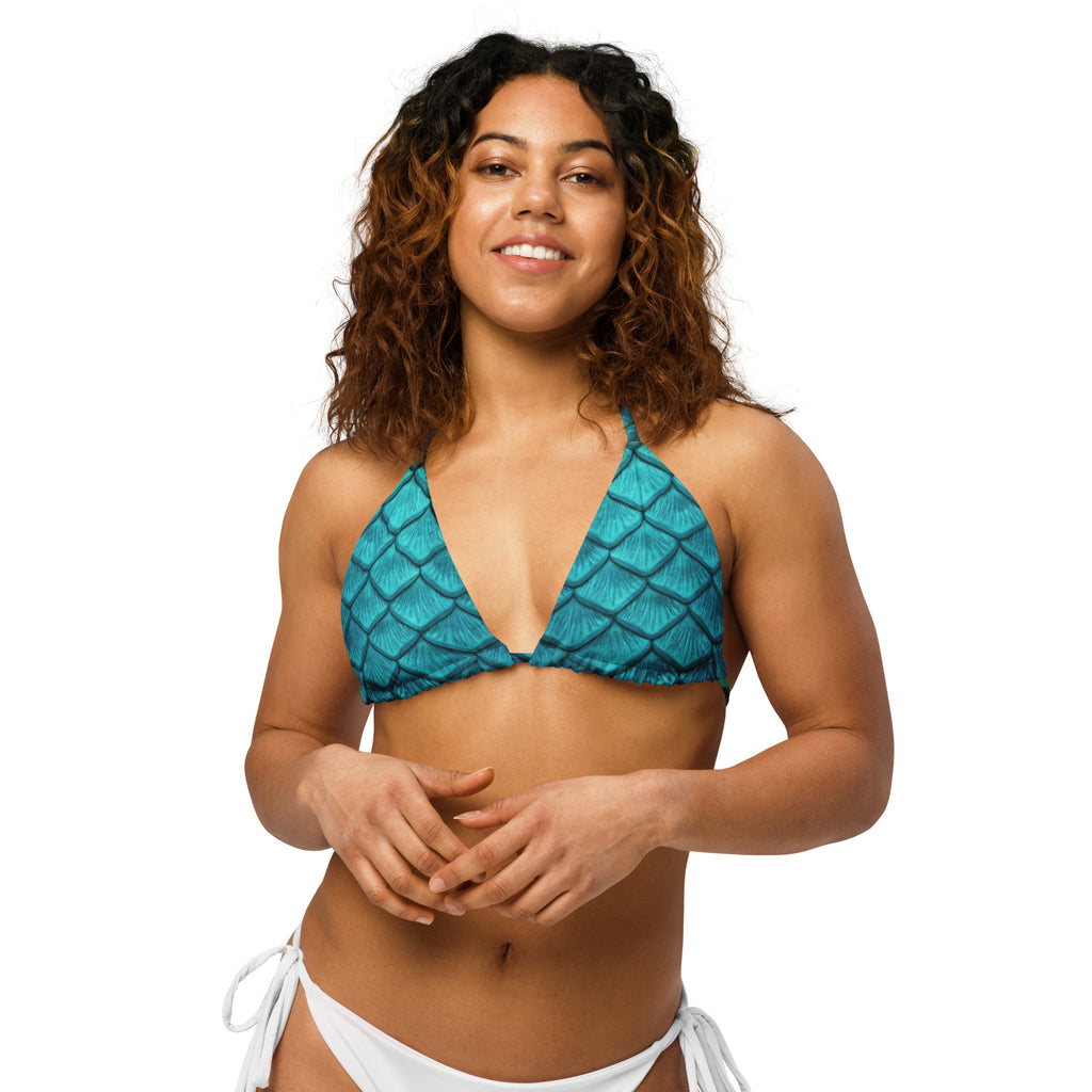 Sea Sapphire Recycled String Bikini Top