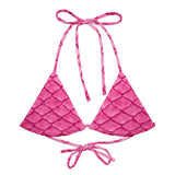 Plumeria Pink Recycled String Bikini Top