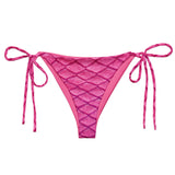 Plumeria Pink Recycled String Bikini Bottom
