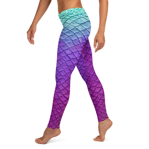 Mermaid By Land Leggings: Purple