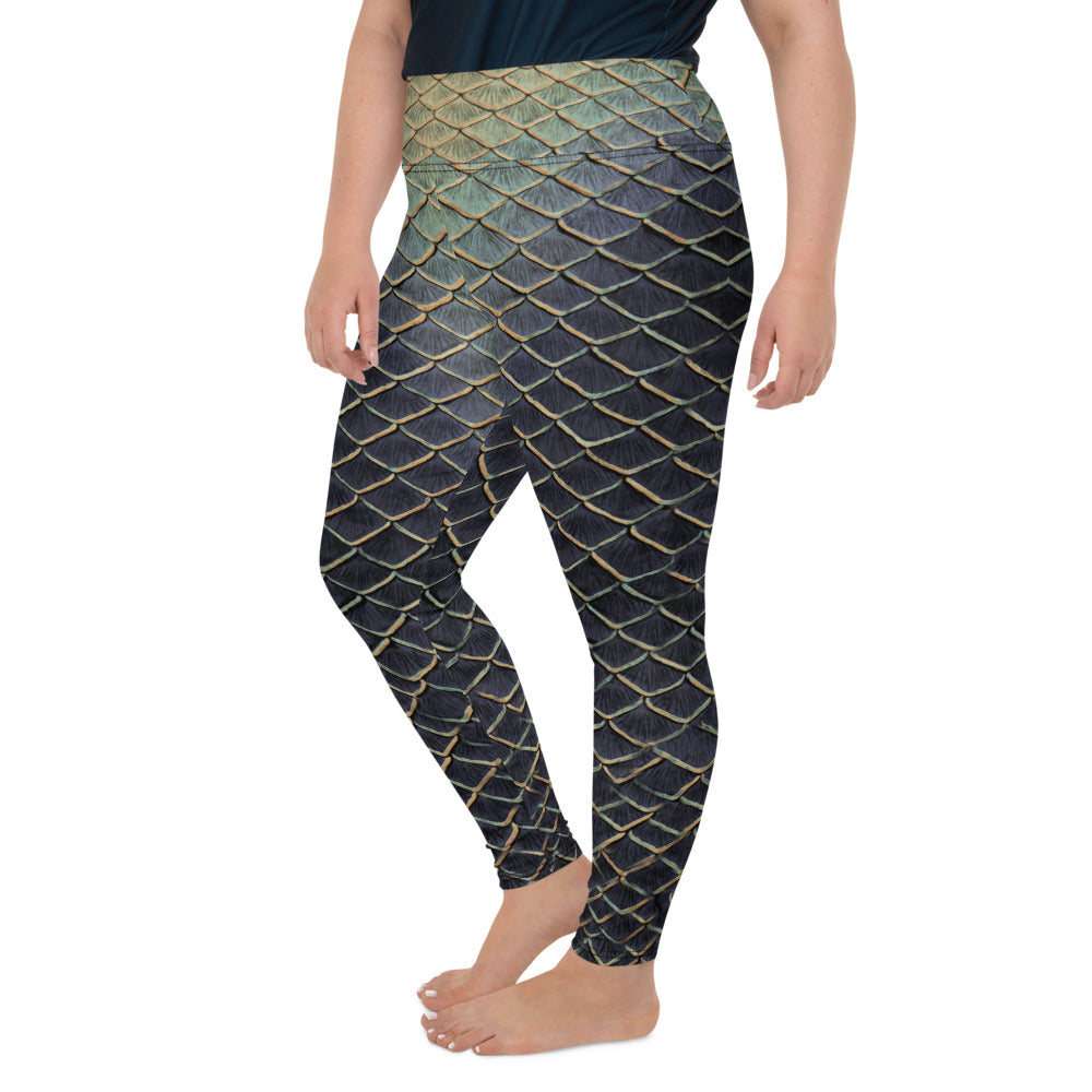Fish Scale Mermaid Plus Size Leggings | Scuba Sisters 6XL