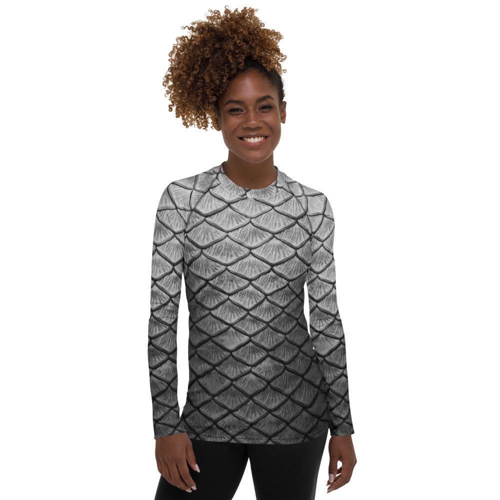 Starcrossed Silver Fitted Rash Guard