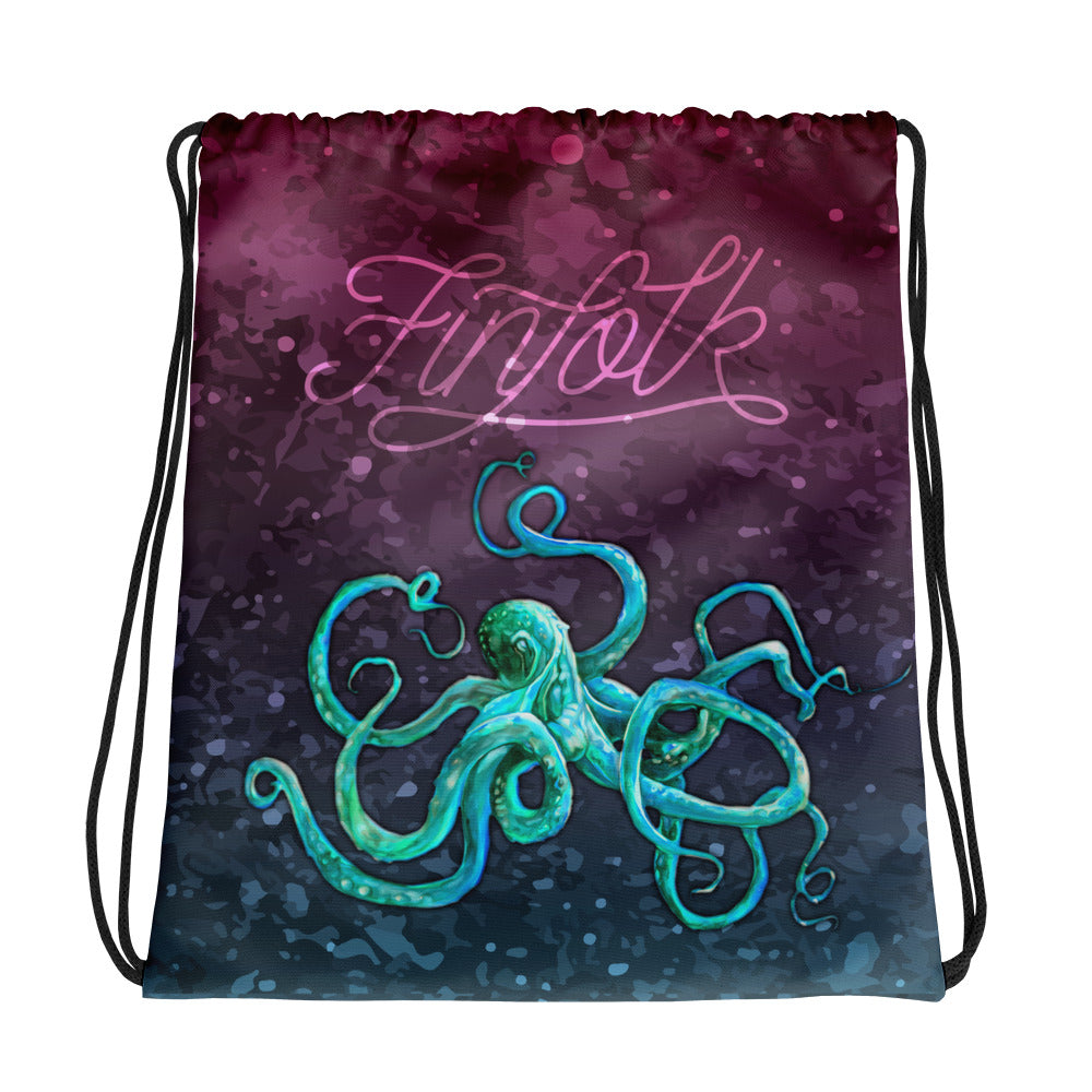 Cosmic Kraken Drawstring Bag