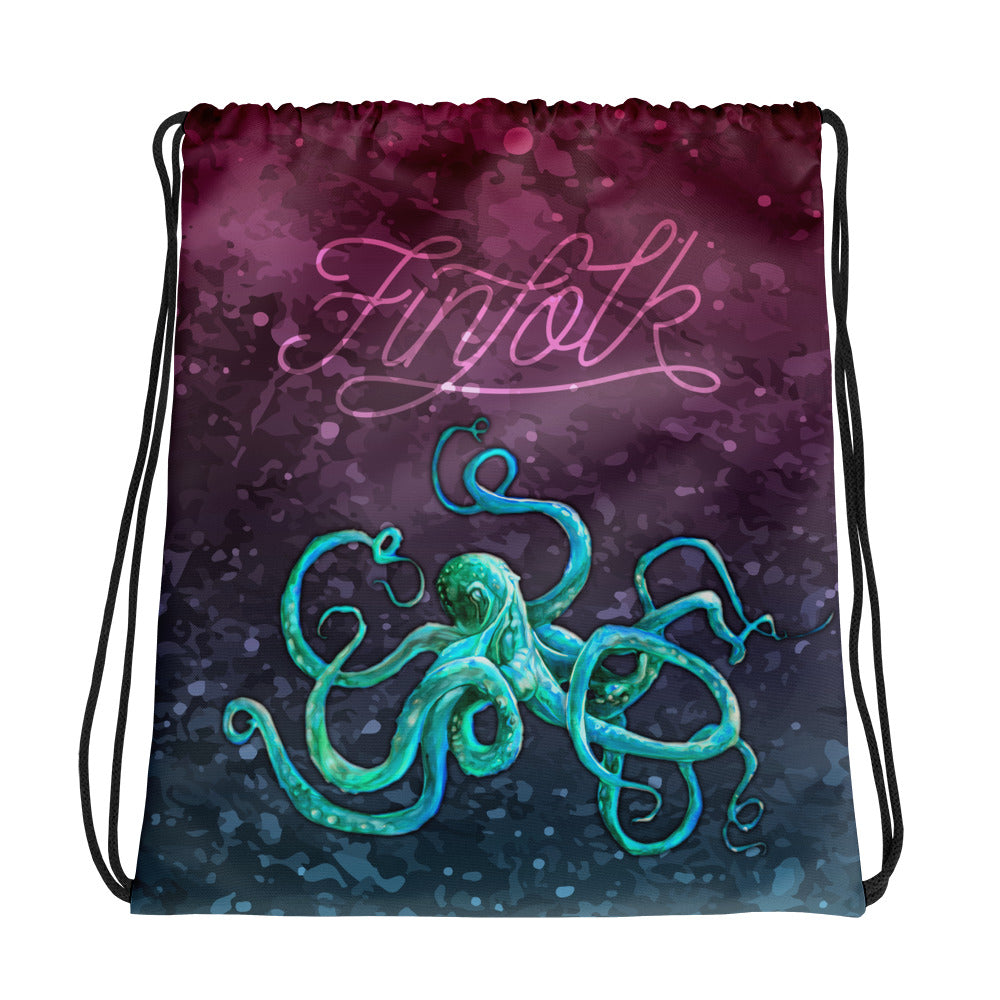 Cosmic Kraken Drawstring Bag