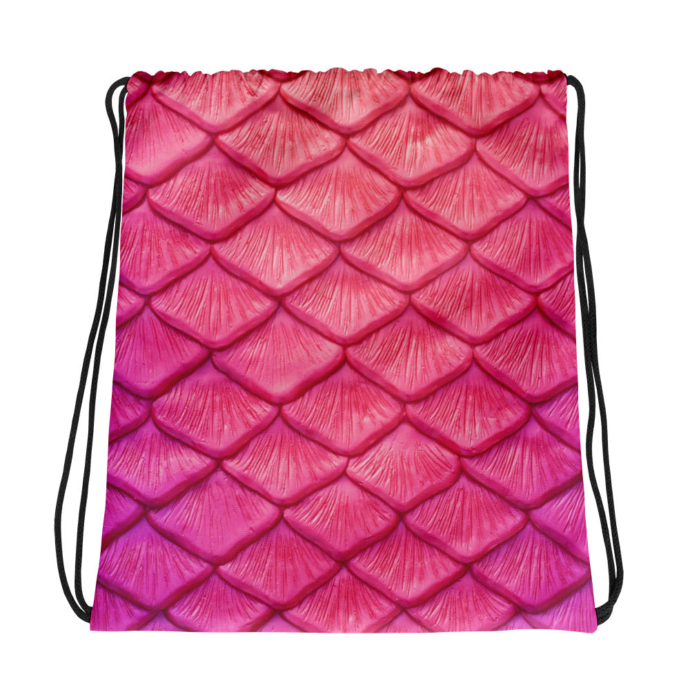 Plumeria Pink Drawstring Bag