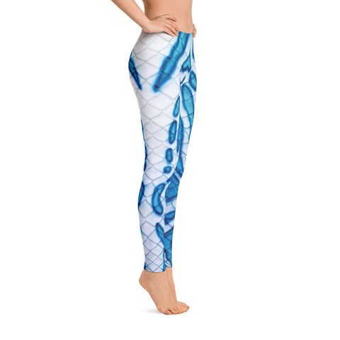 Mermaid By Land Leggings: Blue